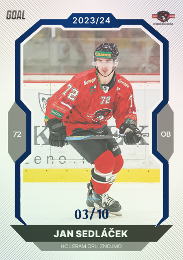 Sedláček Jan 23-24 GOAL Cards Chance liga Blue #389