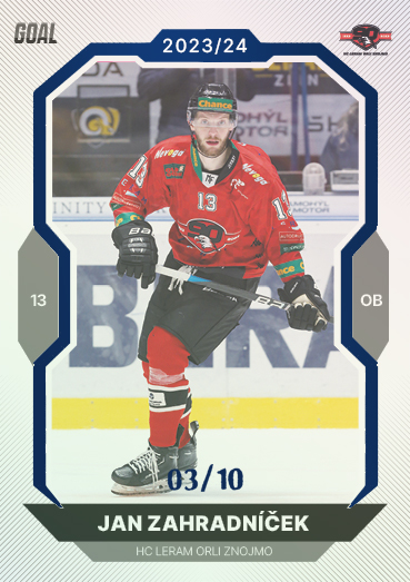 Zahradníček Jan 23-24 GOAL Cards Chance liga Blue #391