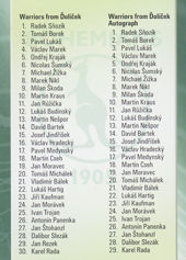 Checklist 2011 Warriors from Ďolíček