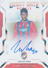 Míka Václav 20-21 Fortuna Liga Debut Date Rookie Auto #DR9