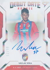 Míka Václav 20-21 Fortuna Liga Debut Date Rookie Auto #DR9