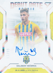 Večerka Dalibor 20-21 Fortuna Liga Debut Date Rookie Auto #DR17