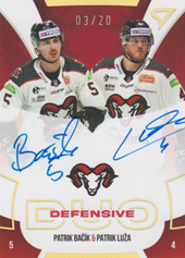 Bačík Luža 22-23 Tipos Extraliga Defensive Duo Auto #DDS-BL