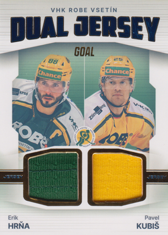 Hrňa Kubiš 23-24 GOAL Cards Chance liga Dual Jersey Blue #JD-3