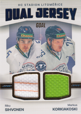 Sihvonen Korkiakoski 23-24 GOAL Cards Chance liga Dual Jersey Blue #JD-8