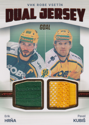 Hrňa Kubiš 23-24 GOAL Cards Chance liga Dual Jersey Red #JD-3