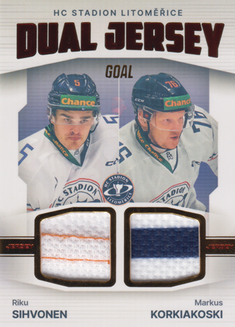 Sihvonen Korkiakoski 23-24 GOAL Cards Chance liga Dual Jersey Red #JD-8