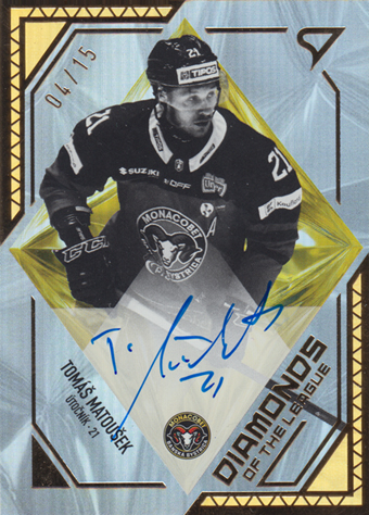 Matoušek Tomáš 24-25 Tipos Extraliga Diamonds of the League Gold Auto #DLS-TM
