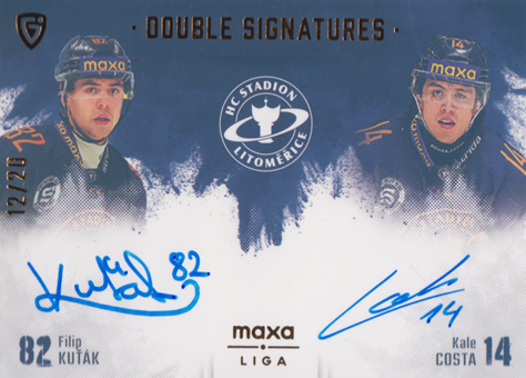 Kuťák Costa 24-25 GOAL Cards Maxa liga Double Signatures Gold #DS-KC
