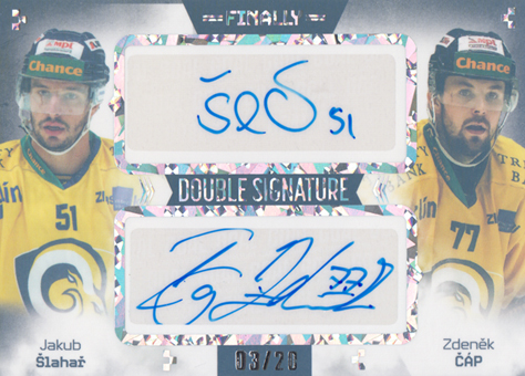 Šlahař Čáp 23-24 GOAL Cards Finally Double Signature Rainbow #DS-1