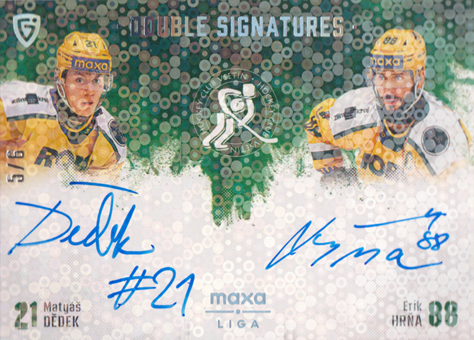 Dědek Hrňa 24-25 GOAL Cards Maxa liga Double Signatures Neon #DS-DH