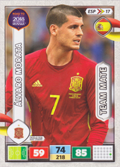Morata Álvaro 2018 Panini Adrenalyn XL Road to WC Team Mate #ESP-17
