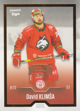 Klimša David 22-23 GOAL Cards Chance liga EXPO Pardubice Gold #338