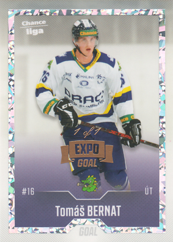 Bernat Tomáš 22-23 GOAL Cards Chance liga EXPO Pardubice Rainbow Ice #376