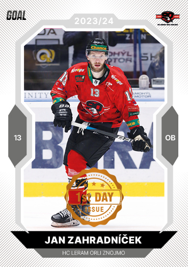 Zahradníček Jan 23-24 GOAL Cards Chance liga 1st Day Issue #391