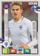 Markkanen Eero 2018 Panini Adrenalyn XL Road to WC Team Mate #FIN-17