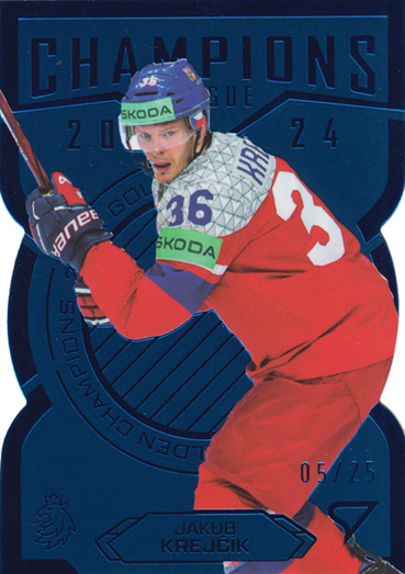 Krejčík Jakub 2025 Hokejové Česko Champions 2024 Blue Die Cut #GC-07