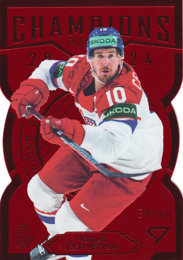 Červenka Roman 2025 Hokejové Česko Champions 2024 Red Die Cut #GC-13