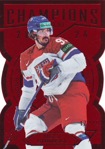 Stránský Matěj 2025 Hokejové Česko Champions 2024 Red Die Cut #GC-23