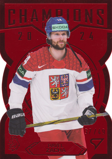 Zacha Pavel 2025 Hokejové Česko Champions 2024 Red Die Cut #GC-26