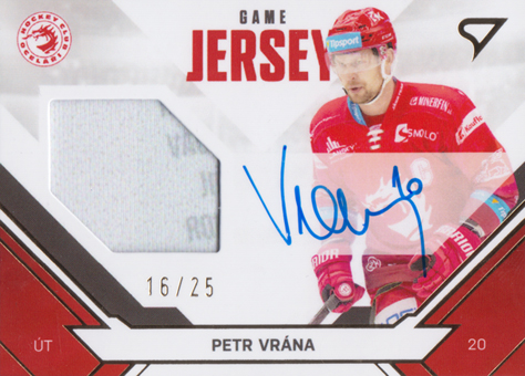 Vrána Petr 21-22 Tipsport Extraliga Game Jersey Auto #JS-PV