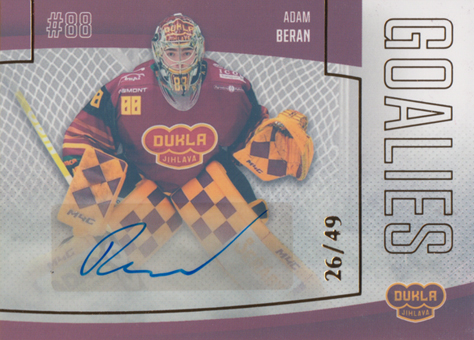 Beran Adam 22-23 GOAL Cards Chance liga Goalies Autograph #G-1