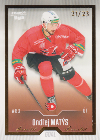 Matýs Ondřej 22-23 GOAL Cards Chance liga Gold #356