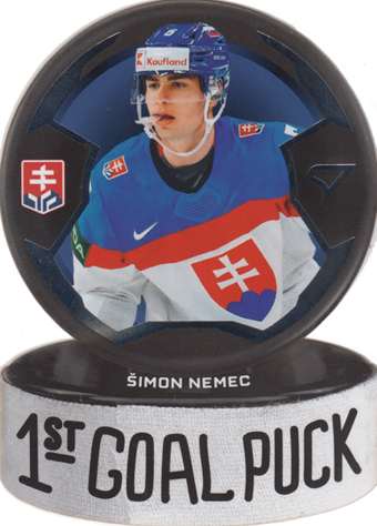 Nemec Šimon 2024 Hokejové Slovensko 1st Goal Puck #GP-06