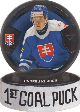 Kukuča Andrej 2024 Hokejové Slovensko 1st Goal Puck #GP-11