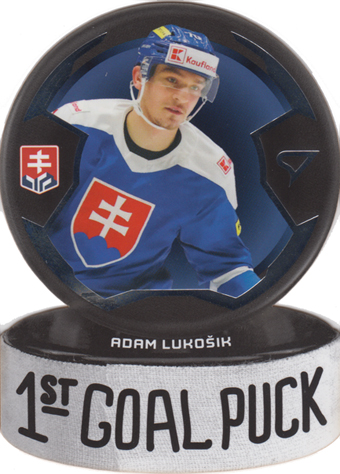 Lukošík Adam 2024 Hokejové Slovensko 1st Goal Puck #GP-12