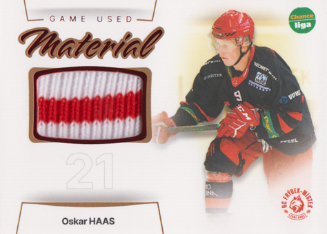Haas Oskar 23-24 GOAL Cards Chance liga Game Used Material #GUM-19