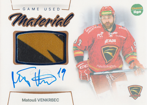 Venkrbec Matouš 23-24 GOAL Cards Chance liga Game Used Material Auto #GUM-08