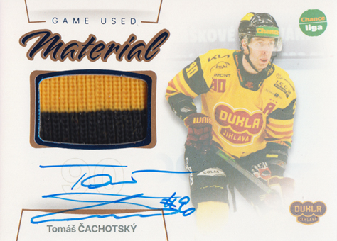 Čachotský Tomáš 23-24 GOAL Cards Chance liga Game Used Material Auto #GUM-13