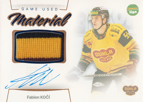 Kočí Fabien 23-24 GOAL Cards Chance liga Game Used Material Auto #GUM-15