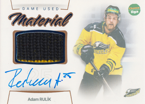 Rulík Adam 23-24 GOAL Cards Chance liga Game Used Material Auto #GUM-23