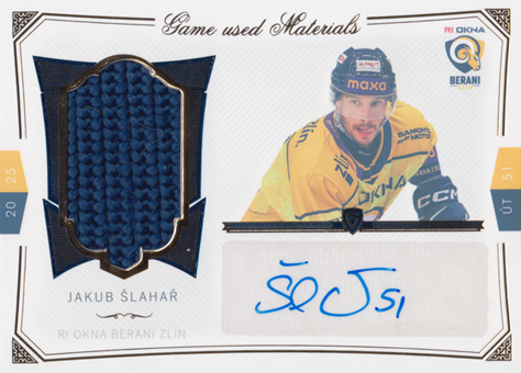 Šlahař Jakub 24-25 GOAL Cards Maxa liga Game Used Material Blue #S-16