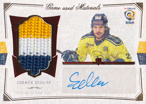 Sedlák Zdeněk 24-25 GOAL Cards Maxa liga Game Used Material Red #S-18