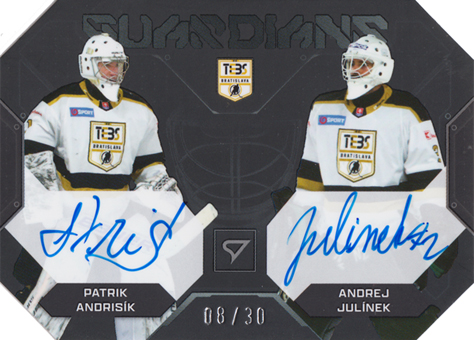 Andrisík Julínek 24-25 Slovenská hokejová liga Guardians Black Die Cut Dual Auto #GUS-AJ