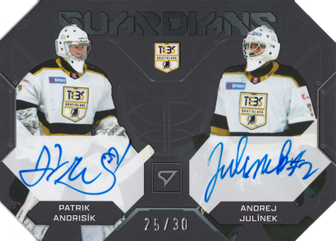 Andrisík Julínek 24-25 Slovenská hokejová liga Guardians Black Die Cut Dual Auto #GUS-AJ