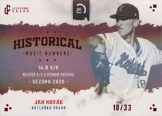 Novák Jan 2022 LC Czech Baseball Extraleague Historical Magic Numbers Rainbow #H16