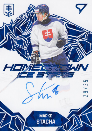 Stacha Marko 2025 Hokejové Slovensko Homegrown Ice Stars Blue Auto #HSS-MS