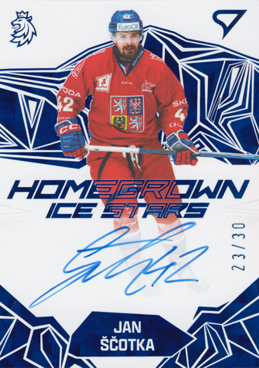 Ščotka Jan 2025 Hokejové Česko Homegrown Ice Stars Blue Auto #HSS-SC
