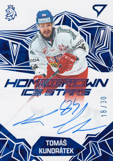 Kundrátek Tomáš 2025 Hokejové Česko Homegrown Ice Stars Blue Auto #HSS-TK