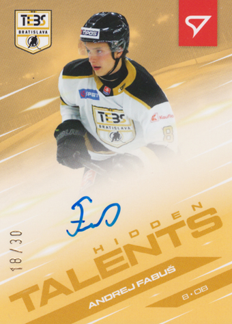 Fabuš Andrej 24-25 Slovenská hokejová liga Hidden Talents Auto #HTS-AF