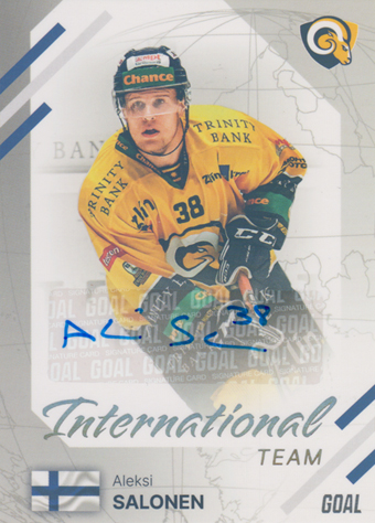 Salonen Aleksi 23-24 GOAL Cards Chance liga International Team Auto #IN-1