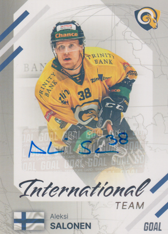 Salonen Aleksi 23-24 GOAL Cards Chance liga International Team Auto #IN-1
