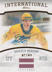 Bērziņš Daniels 22-23 GOAL Cards Chance liga International Team Autograph #IT-2