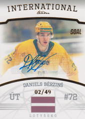 Bērziņš Daniels 22-23 GOAL Cards Chance liga International Team Autograph #IT-2