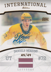 Bērziņš Daniels 22-23 GOAL Cards Chance liga International Team Autograph #IT-2