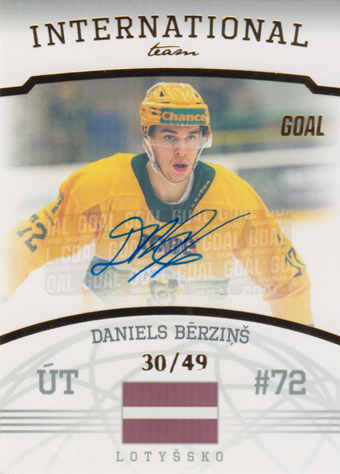 Bērziņš Daniels 22-23 GOAL Cards Chance liga International Team Autograph #IT-2